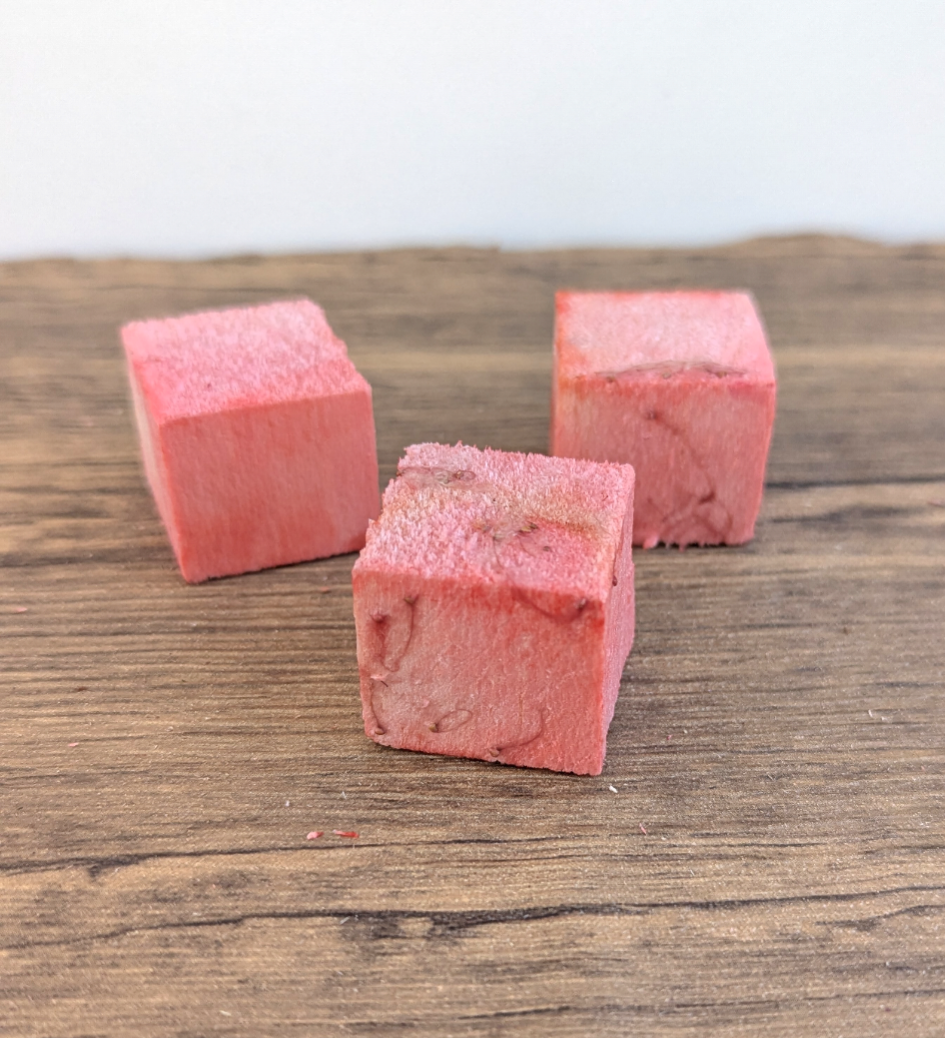 Strawberry flavour balsa chews