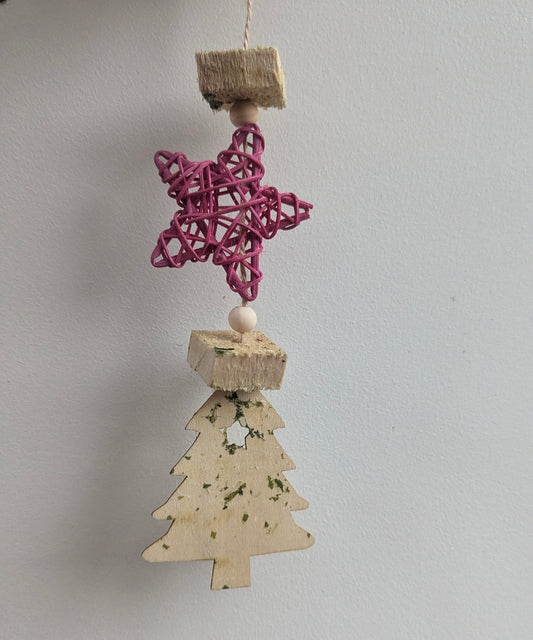 Star and Christmas tree hanging toy