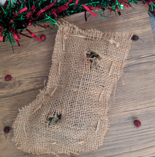 Forage filled Christmas stocking boredom breaker